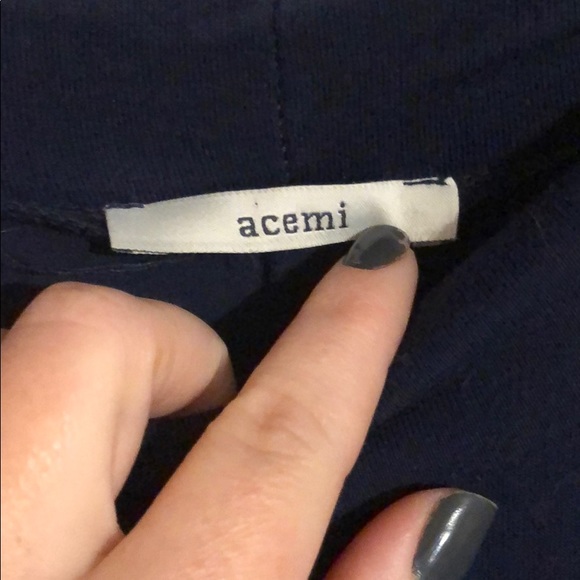 Navy flowy dress without shoulders - Picture 2 of 3